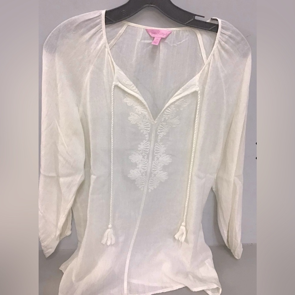 Lilly Pulitzer Women's White Tunic/Cover Up Medium